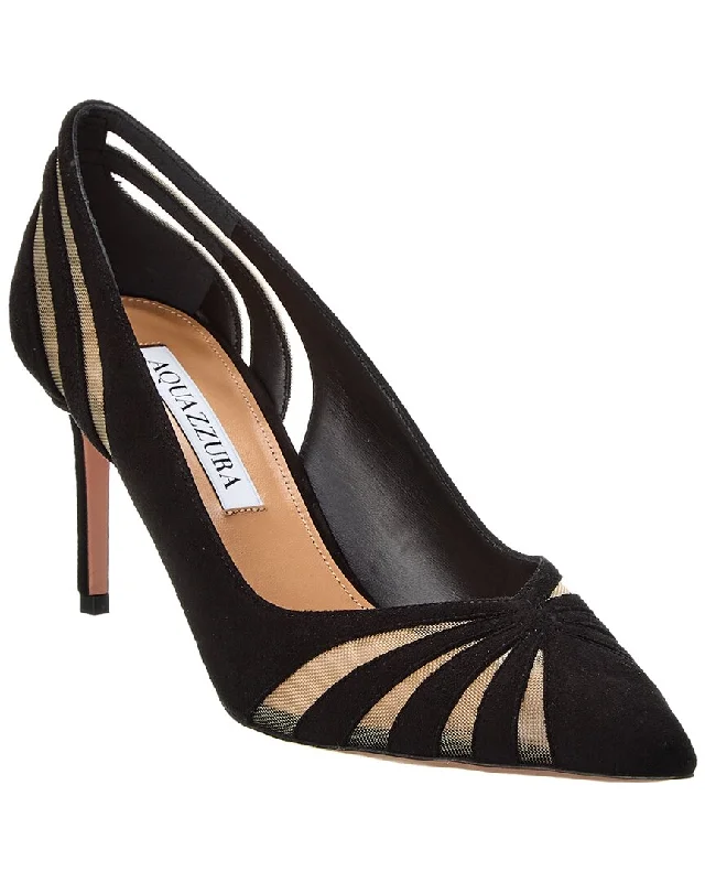 Women's satin - lined stiletto heel pumps for extra comfortAquazzura The Spy 75 Suede & Mesh Pump