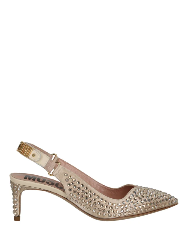 Women's lace - trimmed stiletto heel pumps with a scalloped edgeCrystal Embellished Kitten Heels