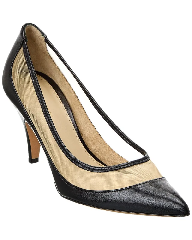 Women's mule - style stiletto heel pumps with a bow accentKHAITE The River Mesh & Leather Pump