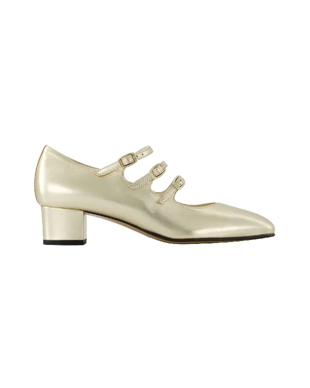 Women's satin - lined stiletto heel pumps for extra comfortKina Pumps - Carel - Leather - Gold