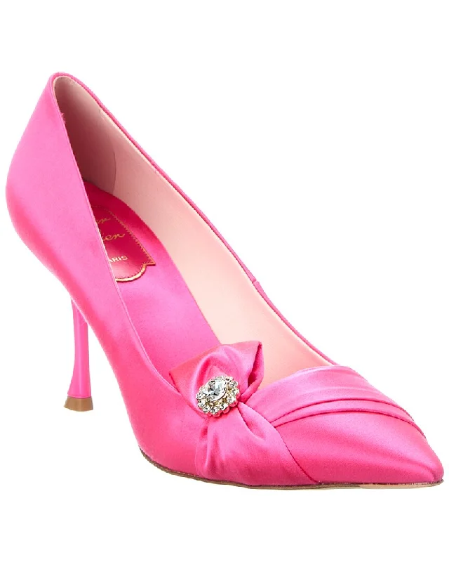 Women's adjustable - strap stiletto heel pumps for a customizable fitRoger Vivier Lavalliere Satin Pump