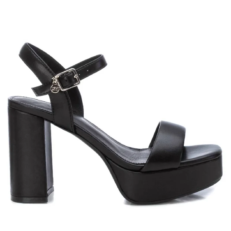 Women's date - night stiletto heel pumps with a sexy silhouetteWomen's Heeled Platform Sandals In Black