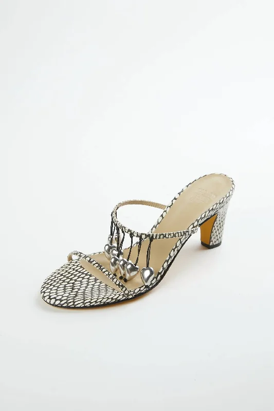 Women's ruffled stiletto heel pumps for a romantic styleCharm Slide In King Cobra