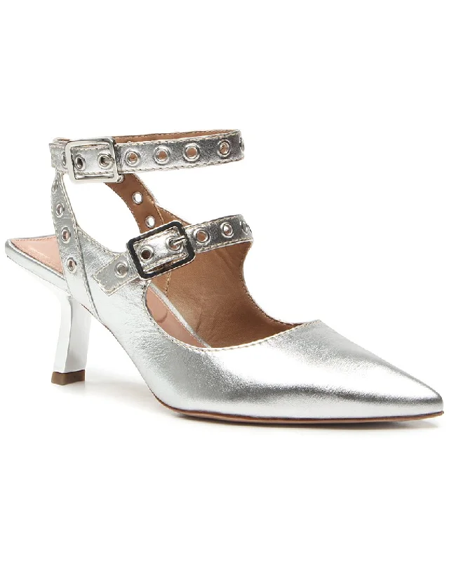 Women's prom stiletto heel pumps in a shimmery fabricVicenza Nagazaki Patent Ankle Wrap