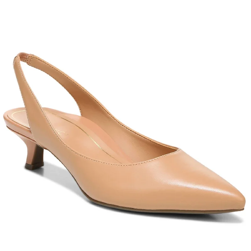 Women's velvet - covered stiletto heel pumps for a luxurious lookZiva Low Heel Pump In Macaroon