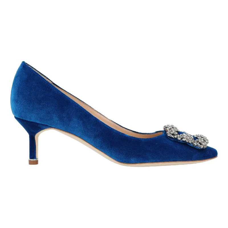 Women's patent leather stiletto heel pumps with a high - shine finishManolo Blahnik Hangisi 050 Pump Blue