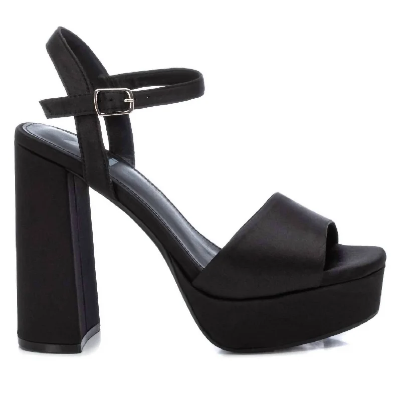 Women's non - slip stiletto heel pumps for safety on slippery floorsWomen's Heeled Platform Sandals In Black