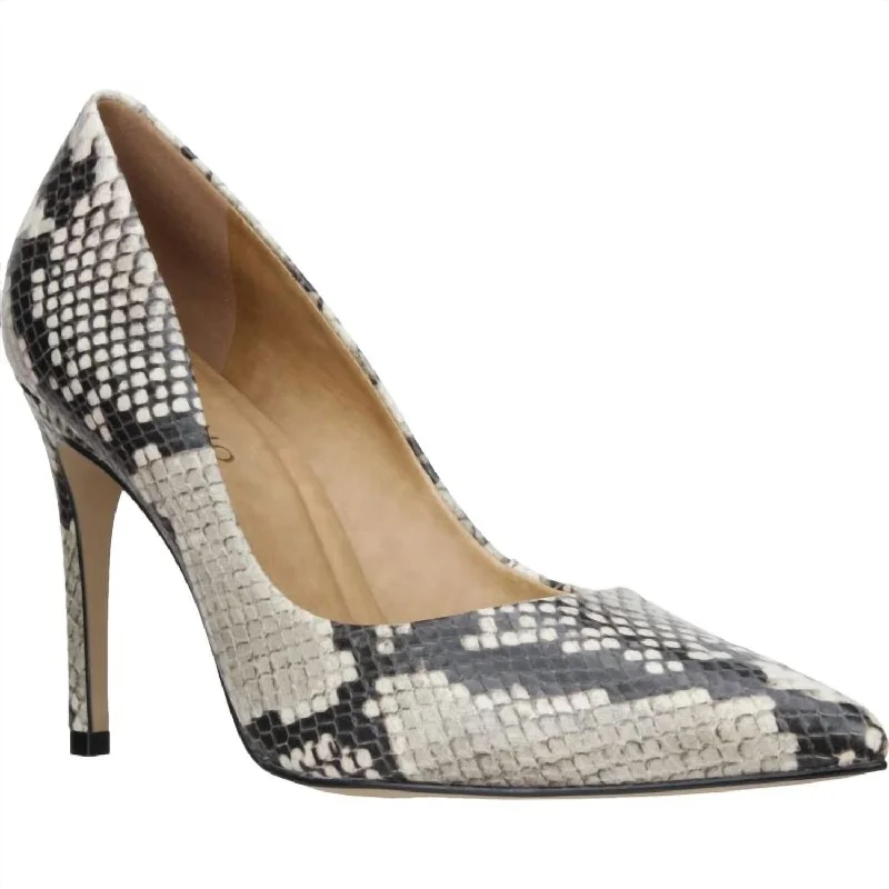 Women's charcoal gray stiletto heel pumps for a neutral yet stylish optionWomen's Point Toe Pump Heels In Python