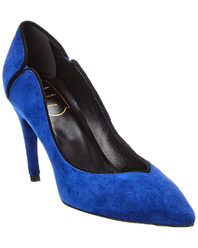 Women's wide - width stiletto heel pumps for a comfortable fitRoger Vivier Suede Pump