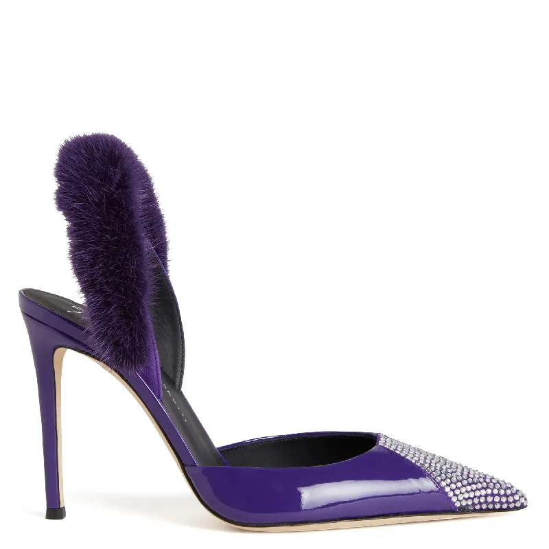 Women's lavender stiletto heel pumps for a delicate styleGiuseppe Zanotti Henriette Strass