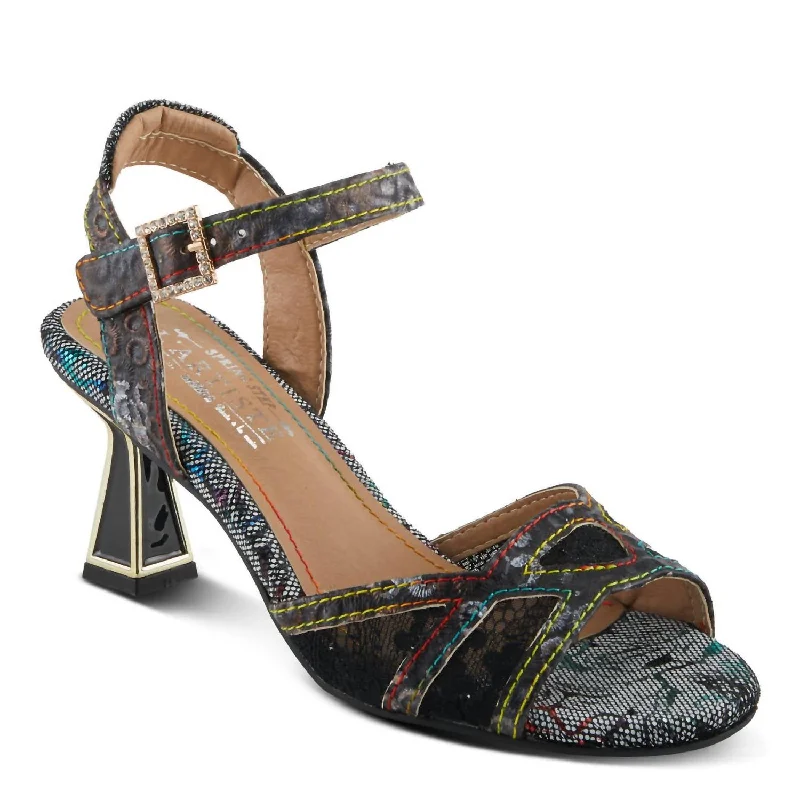 Women's lavender stiletto heel pumps for a delicate styleWomen's Chatel Sandals In Black Multi