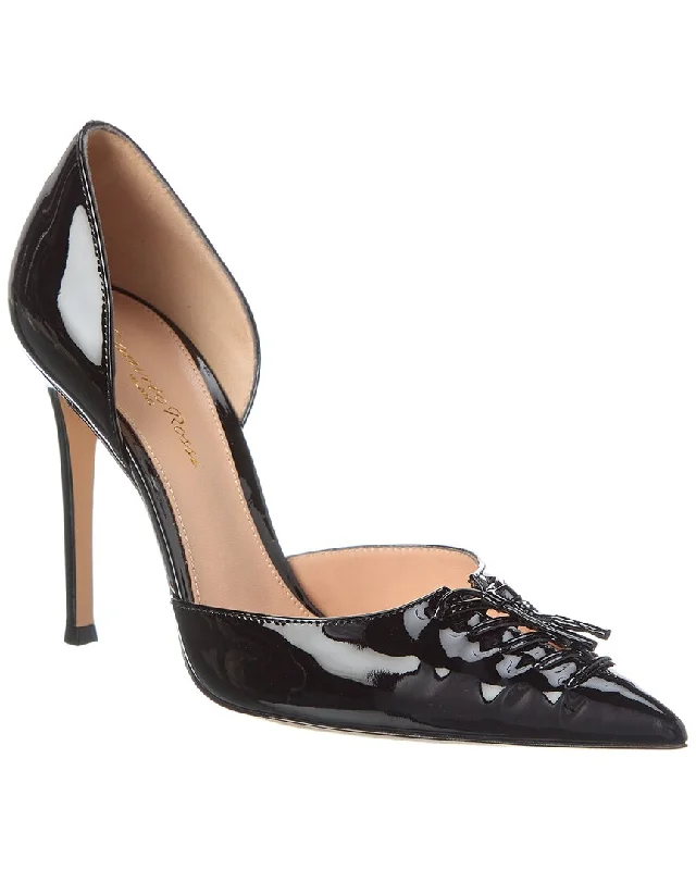 Women's microfiber stiletto heel pumps with moisture - wicking propertiesGianvito Rossi Avril 105 Patent Pump