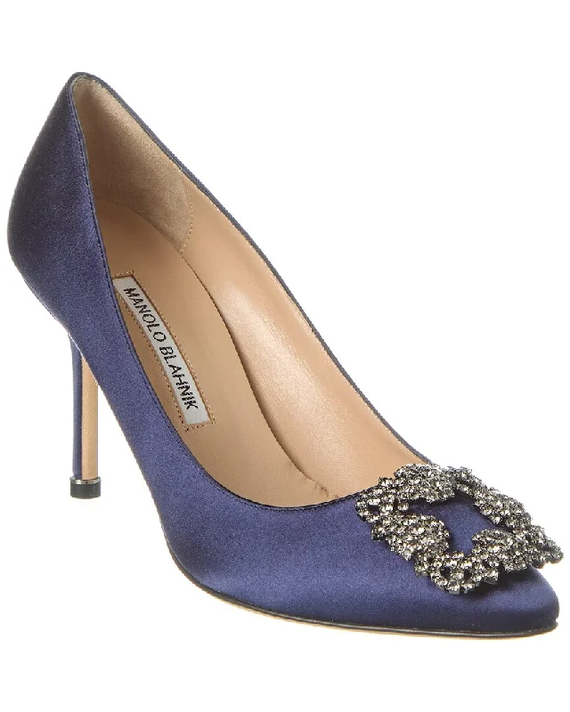 Women's microfiber stiletto heel pumps with moisture - wicking propertiesManolo Blahnik Hangisi 70 Satin Pump