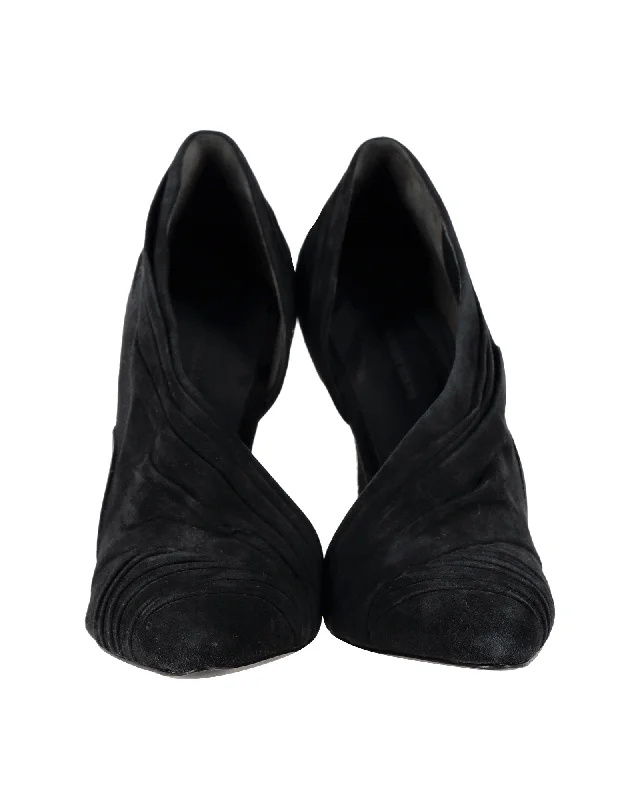 Women's stretchy stiletto heel pumps for easy on and offAlexander Wang Marcelia Runway Pumps in Black Suede