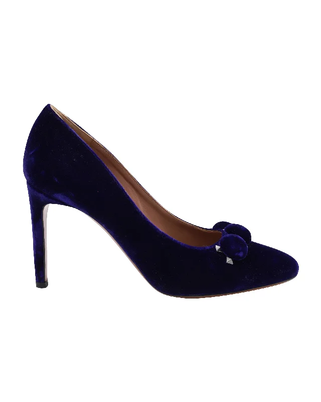 Women's date - night stiletto heel pumps with a sexy silhouetteAlaïa Bombe 110 Court Pumps in Blue Suede