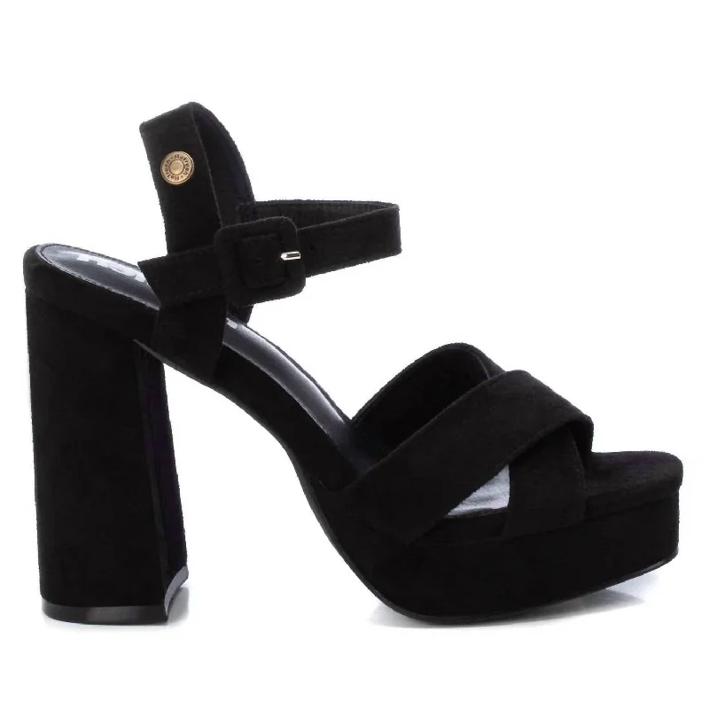 Women's arch - support stiletto heel pumps for better comfortSuede Dressy Sandals In Black