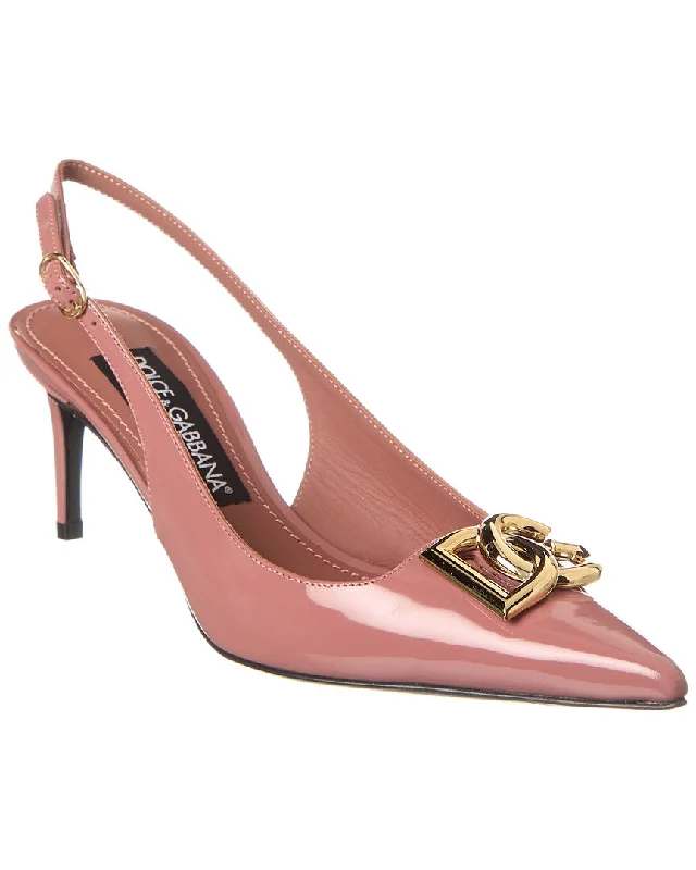 Women's red - carpet stiletto heel pumps for a glamorous eventDolce & Gabbana DG Logo 60 Leather Slingback Pump