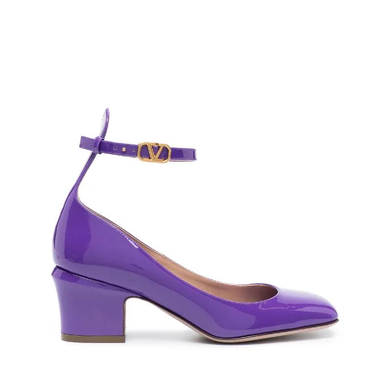 Women's business meeting stiletto heel pumps with a professional lookValentino Garavani Tan-Go Patent Leather Pumps In Purple