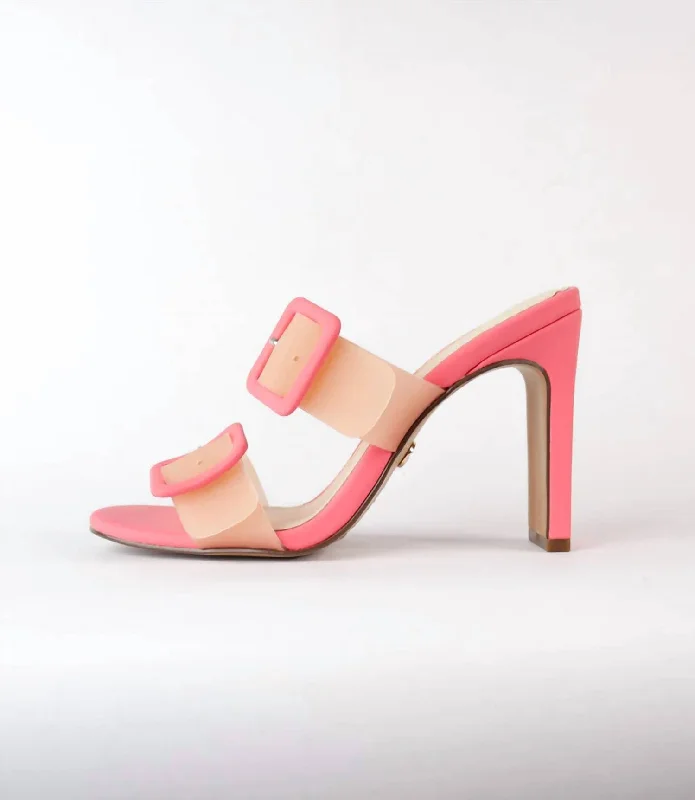 Women's shock - absorbing stiletto heel pumps for all - day wearVicki Block Heel In Coral Nude