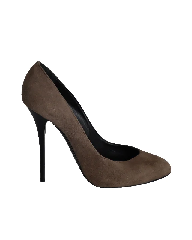 Women's faux suede stiletto heel pumps for a budget - friendly optionGiuseppe Zanotti Stiletto Pumps in Brown Suede