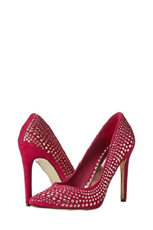 Women's water - resistant stiletto heel pumps for unexpected situationsFaalyn Heel Pump In Fuschia