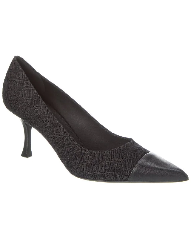 Women's non - slip stiletto heel pumps for safety on slippery floorsFerragamo Marty Jacquard & Leather Pump