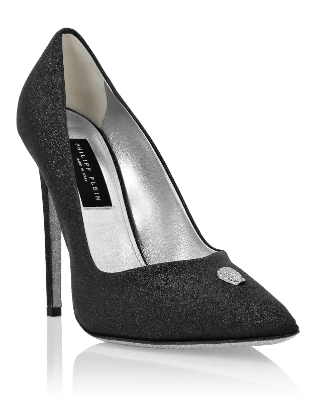 Women's velvet - covered stiletto heel pumps for a luxurious lookGlitter Decollete Pumps