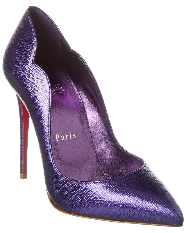 Women's cocktail party stiletto heel pumps with a unique patternChristian Louboutin Hot Chick 100 Leather Pump