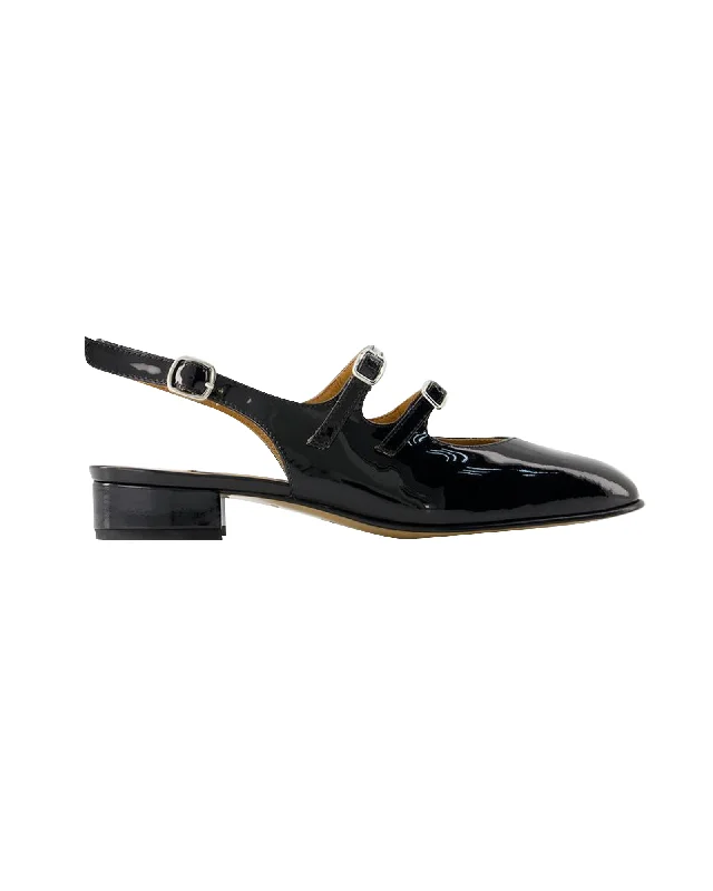 Women's royal blue stiletto heel pumps for a formal eventPeche Pumps - Carel - Leather - Black