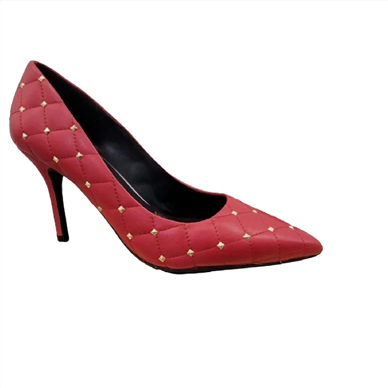 Women's cork - sole stiletto heel pumps for a natural touchWomen's Piuma Sandals In Piuma Rojo