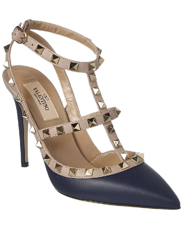 Women's padded - insole stiletto heel pumps for added comfortValentino Rockstud Caged 100 Leather Pump