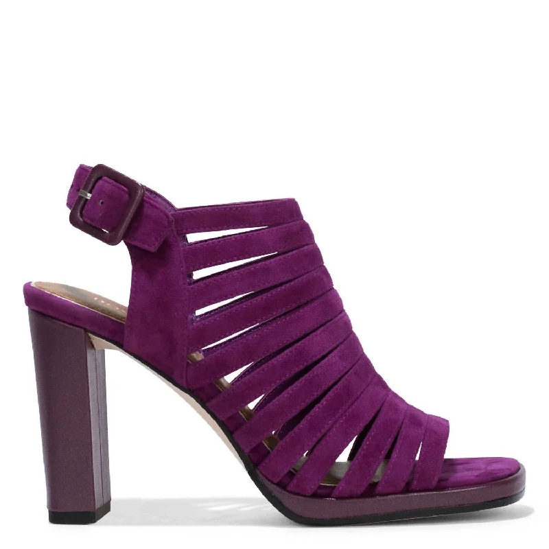 Women's velvet - covered stiletto heel pumps for a luxurious lookSevanna High-Heeled Sandal In Iris Purple