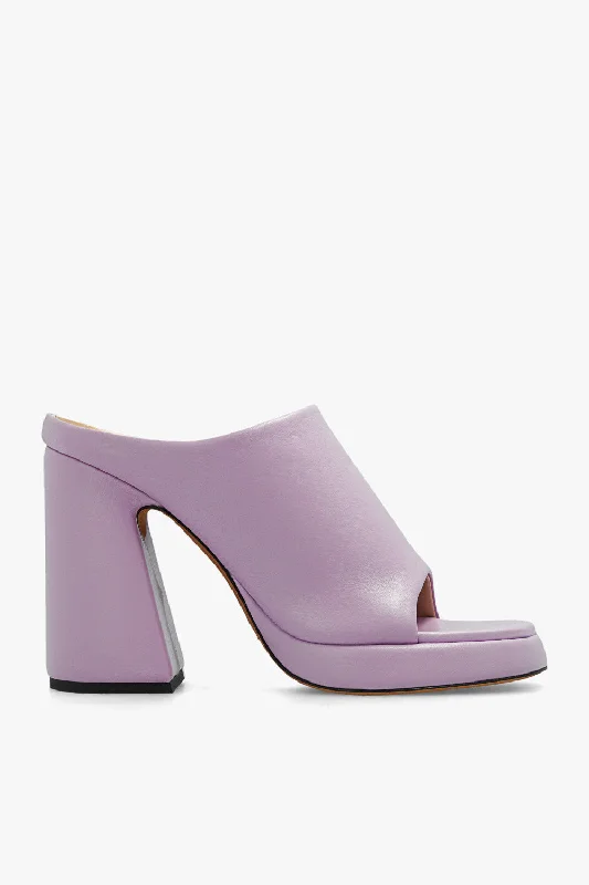 Women's tassel - adorned stiletto heel pumps for a bohemian touchProenza Schouler New Forma Light Purple Soft Leather Heel Shoes