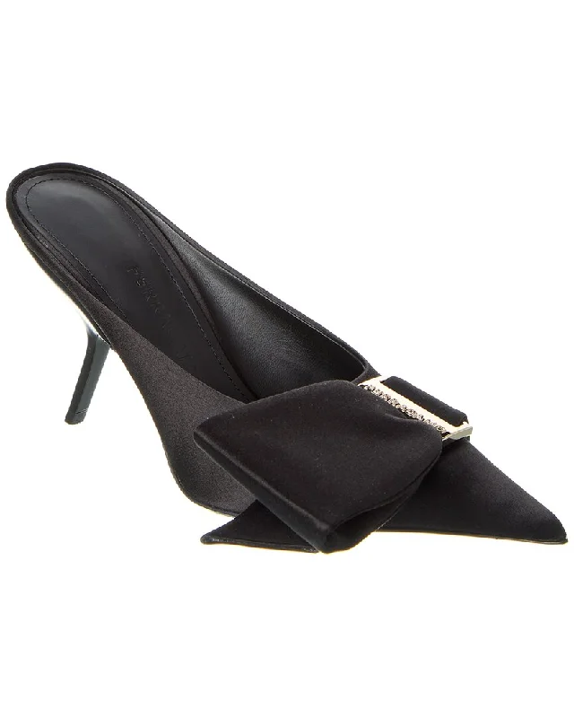 Women's mesh - paneled stiletto heel pumps for breathabilityFerragamo Asymmetric Bow Satin Pump