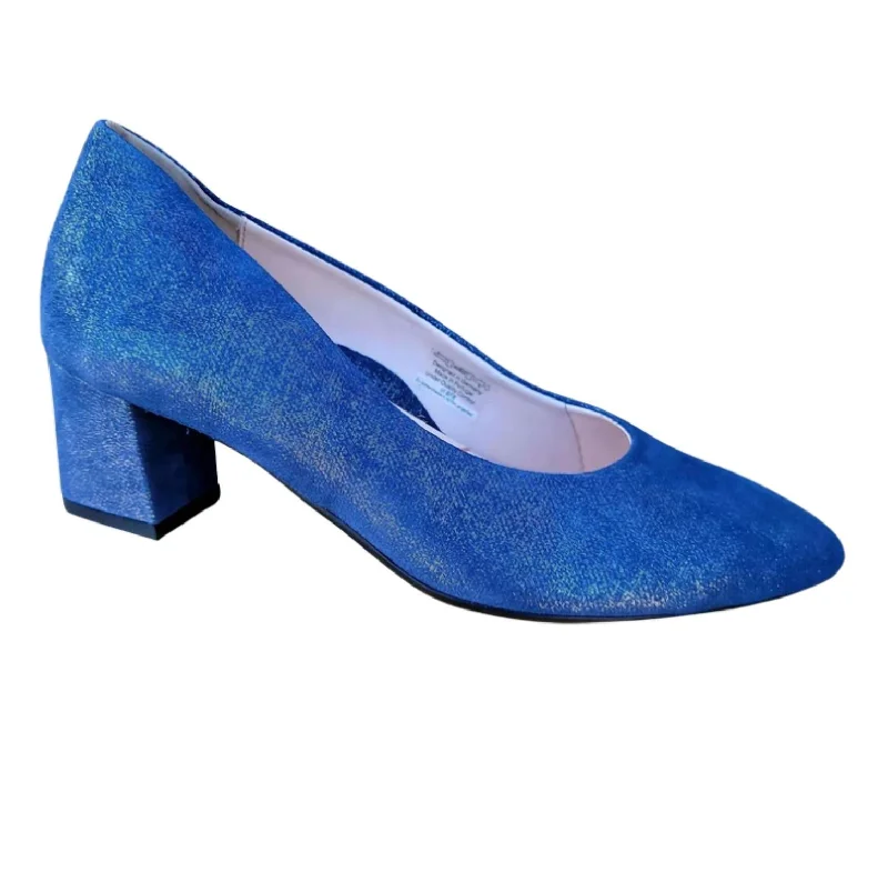 Women's pointed - toe slingback stiletto heel pumps in a peep - toe designWomen's Lichfield Pumps In Navy Glitter Metallic