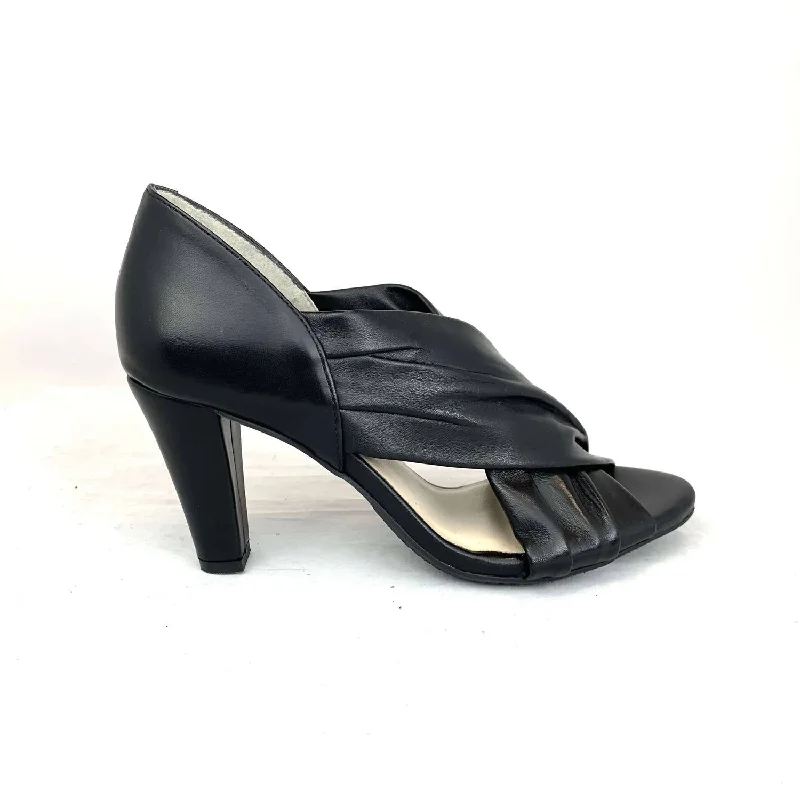 Women's lavender stiletto heel pumps for a delicate styleDobson Heels In Black Leather