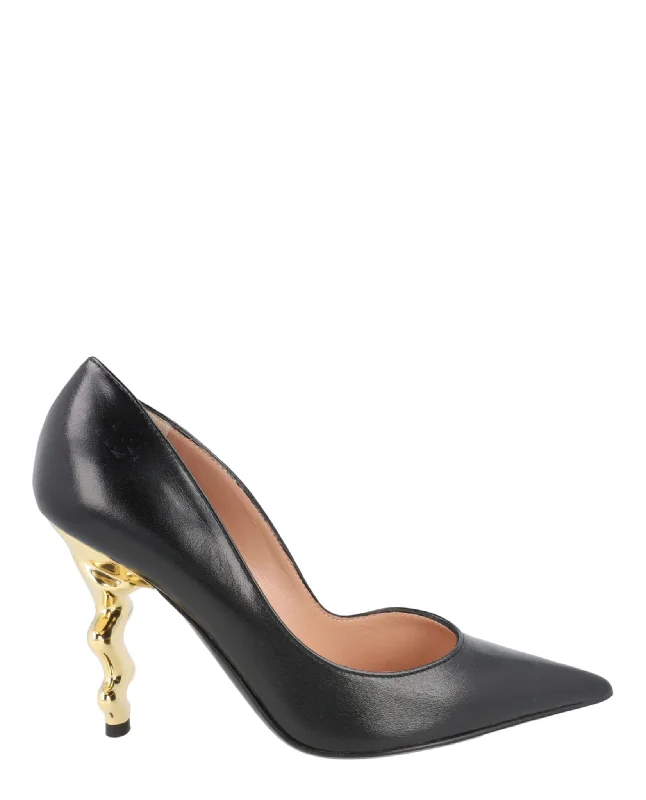 Women's patent leather stiletto heel pumps with a high - shine finishSculpted-Heel Pumps