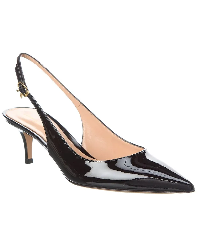 Women's faux suede stiletto heel pumps for a budget - friendly optionGianvito Rossi Ribbon Sling 55 Patent Slingback Pump