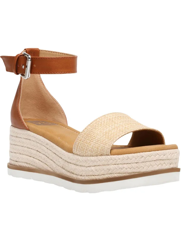 Women's Leather - Strapped Sandals with a Braided Detail in Brown for a Rustic AppealBaker Womens Faux Leather Platform Espadrilles