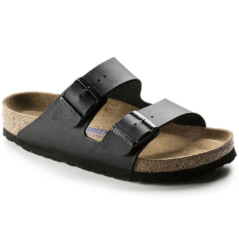 Women's Sandals with a Glitter - Coated Strap in Gold for a Sparkly Summer OutfitBirkenstock Arizona Soft Footbed Black Birko-Flor