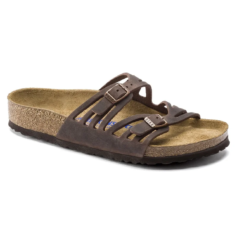 Shock - Absorbing Women's Sandals with a Soft Insole in Black for Active LifestylesBirkenstock Granada Soft Footbed Oiled Leather Habana