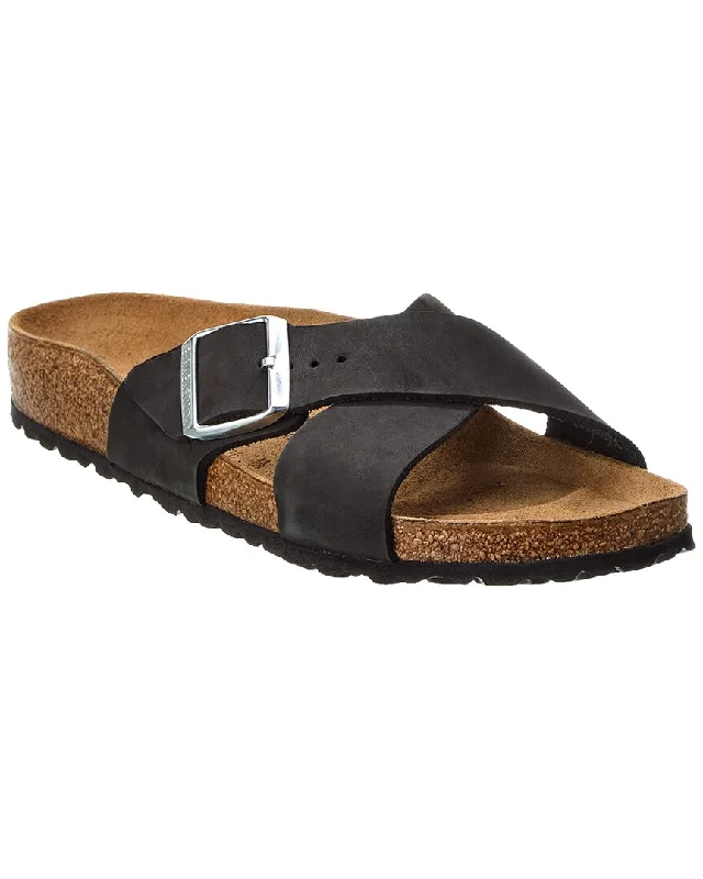 Shock - Absorbing Women's Sandals with a Soft Insole in Black for Active LifestylesBirkenstock Siena Narrow Leather Sandal