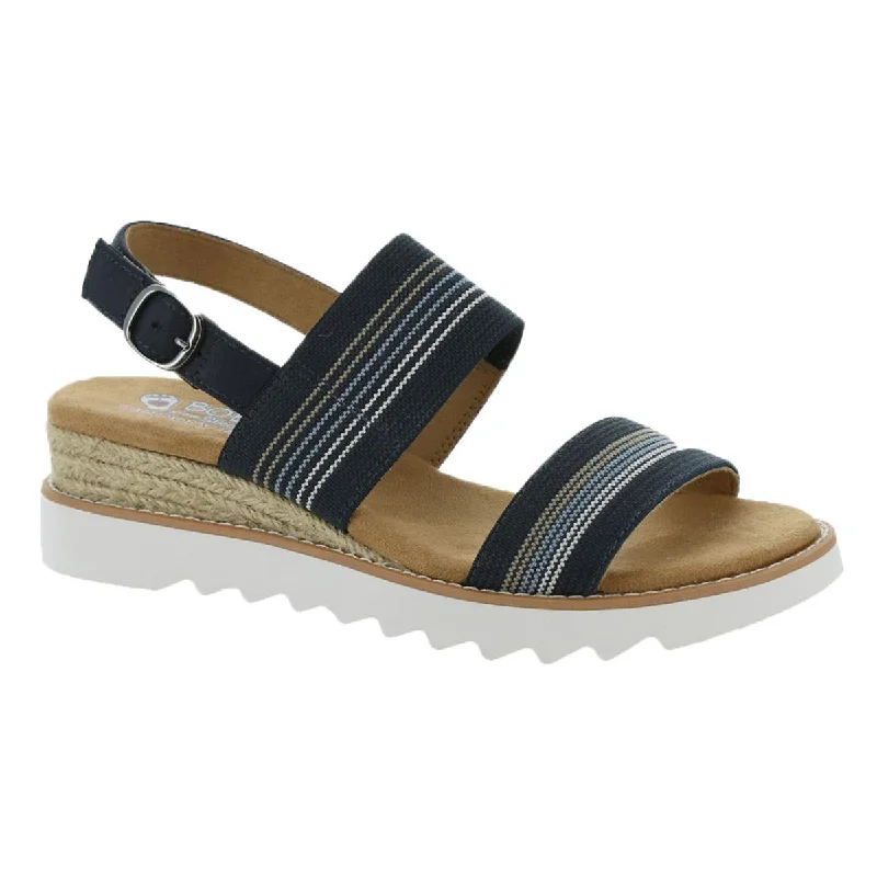 Women's Cork - Soled Espadrille Sandals with a Rope - Trimmed Upper in Navy for a Summer VibeBOBS From Skechers Womens Tea Time Adjustable Open Toe Ankle Strap