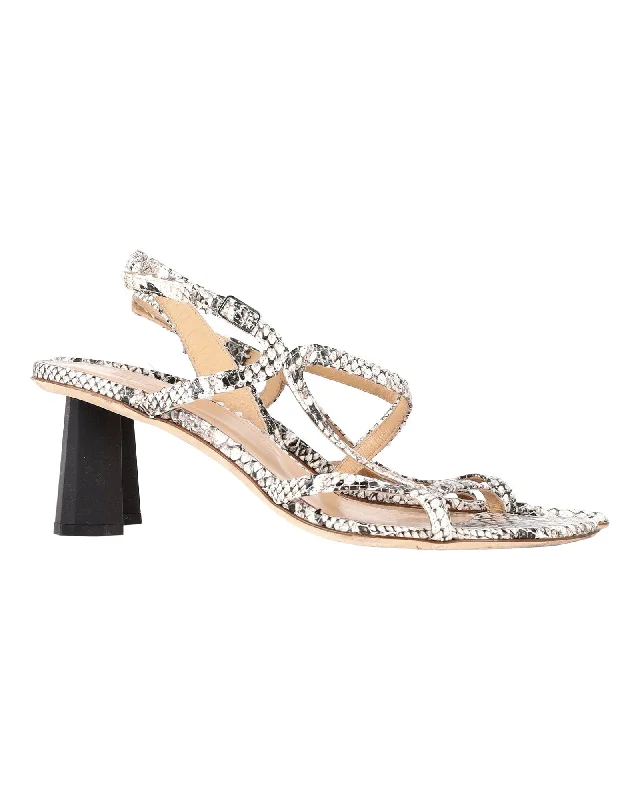 Women's Sandals with a Floral - Printed Upper in Pink for a Feminine Spring LookBy Far Brigette Snake-effect Slingback Sandals in Multicolor Leather