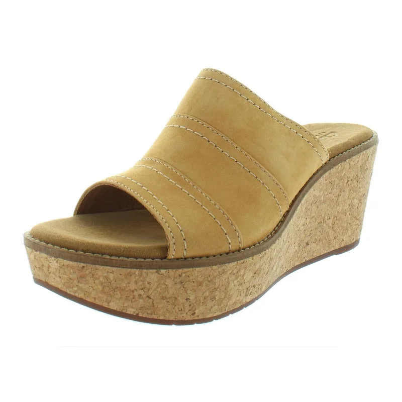 Sustainable Women's Recycled Material Sandals in Beige for Eco - Conscious ShoppersClarks Womens Aisley Lily Suede Casual Wedge Sandals