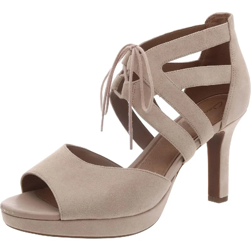 Sustainable Women's Recycled Material Sandals in Beige for Eco - Conscious ShoppersClarks Womens Mayra Ellie Open Toe Heels