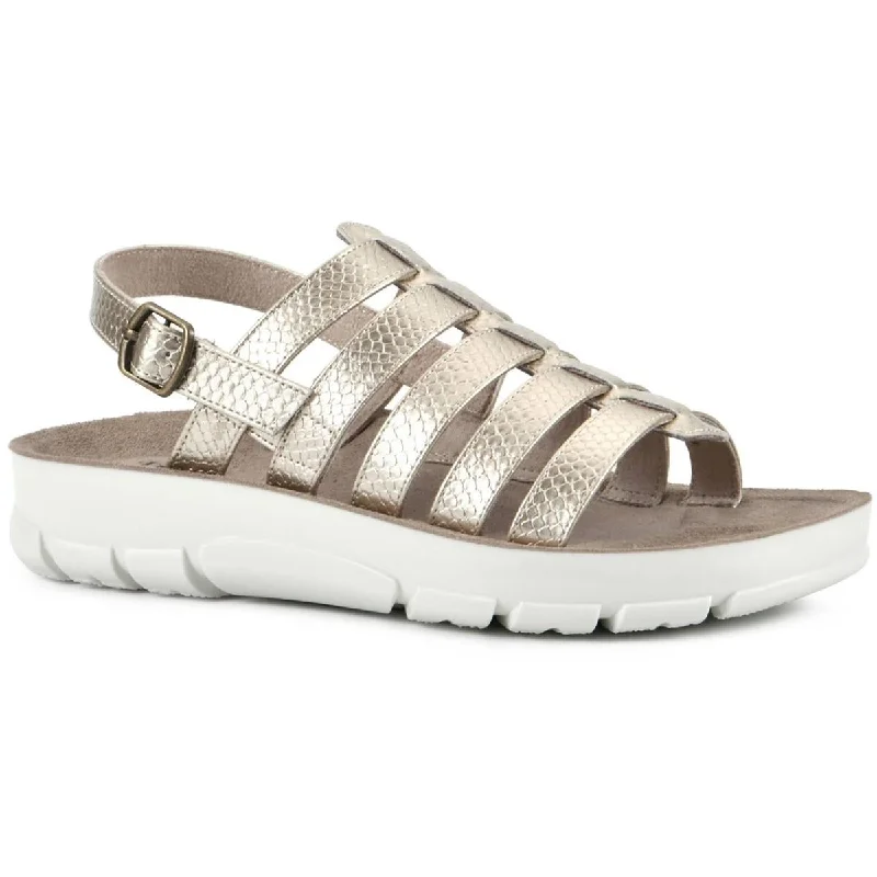 Women's Sandals with a Glitter - Coated Strap in Gold for a Sparkly Summer OutfitCliffs by White Mountain Womens Beginning Faux Leather Caged Sport Sandals