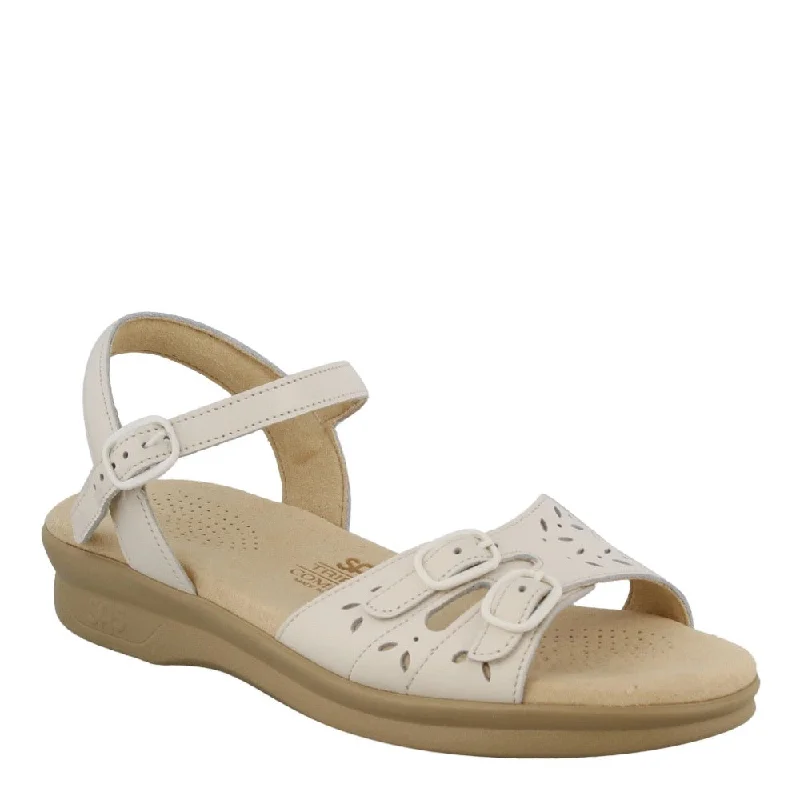 Women's Ankle - Strap Sandals with a Block Heel in Red for a Sophisticated StyleSAS Women's Duo Quarter Strap Sandal White