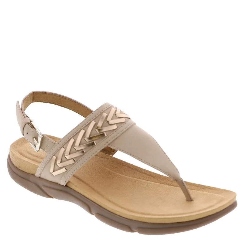 Sustainable Women's Recycled Material Sandals in Beige for Eco - Conscious ShoppersEasy Spirit Womens Monte 3 Chevron Ankle Strap