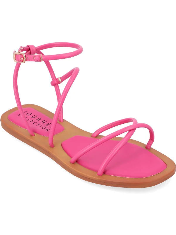 Women's Sandals with a Floral - Printed Upper in Pink for a Feminine Spring LookFarron Womens Faux Leather Strappy Sandals